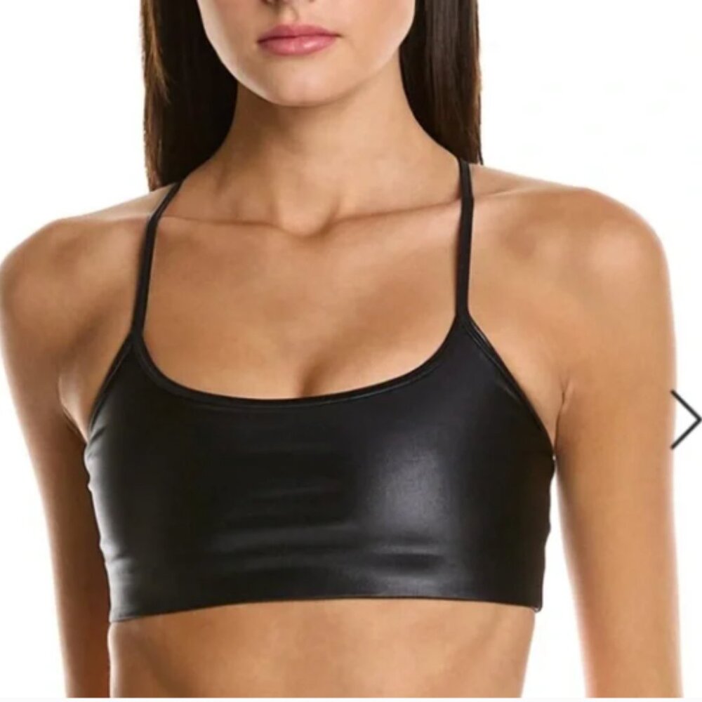 All Access Chorus Bra in Black Shine Size Medium Sports Bra